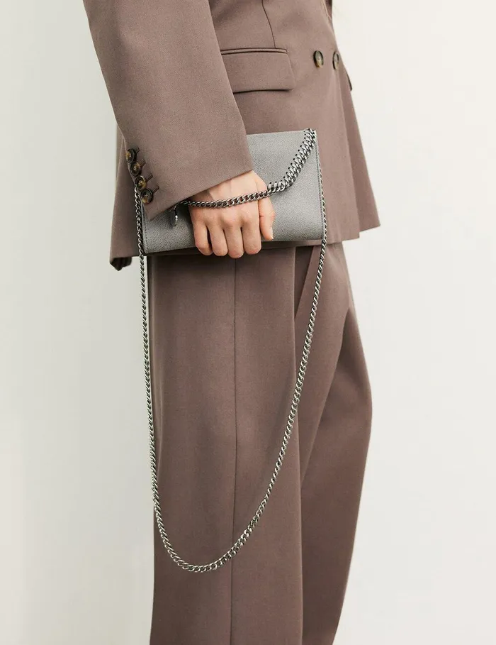 Stella McCartney Mini Bags And Clutches Women Falabella Wallet Crossbody Bag Light Grey Stella McCartney Mini Bags And Clutches Women Falabella Wallet Crossbody Bag Light Grey
