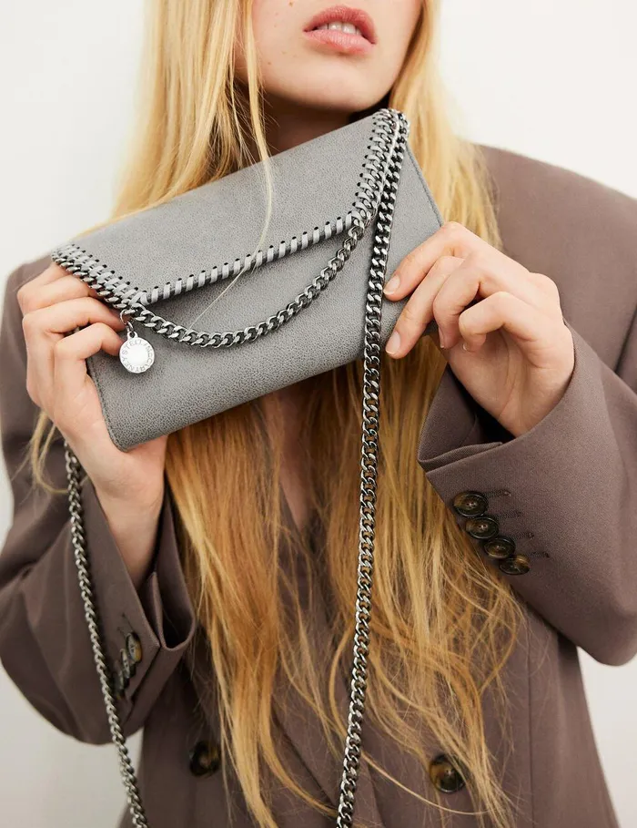 Stella McCartney Mini Bags And Clutches Women Falabella Wallet Crossbody Bag Light Grey Stella McCartney Mini Bags And Clutches Women Falabella Wallet Crossbody Bag Light Grey