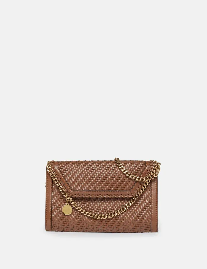 Stella McCartney Mini Bags And Clutches Women Falabella Woven Wallet Crossbody Bag Tan Brown Stella McCartney Mini Bags And Clutches Women Falabella Woven Wallet Crossbody Bag Tan Brown