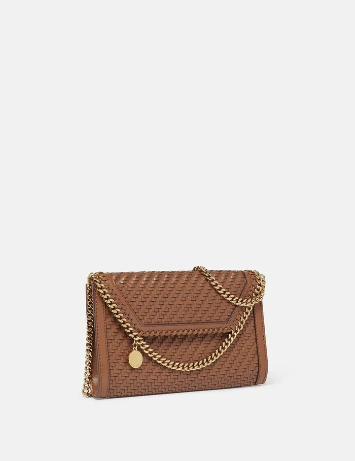 Stella McCartney Mini Bags And Clutches Women Falabella Woven Wallet Crossbody Bag Tan Brown Stella McCartney Mini Bags And Clutches Women Falabella Woven Wallet Crossbody Bag Tan Brown