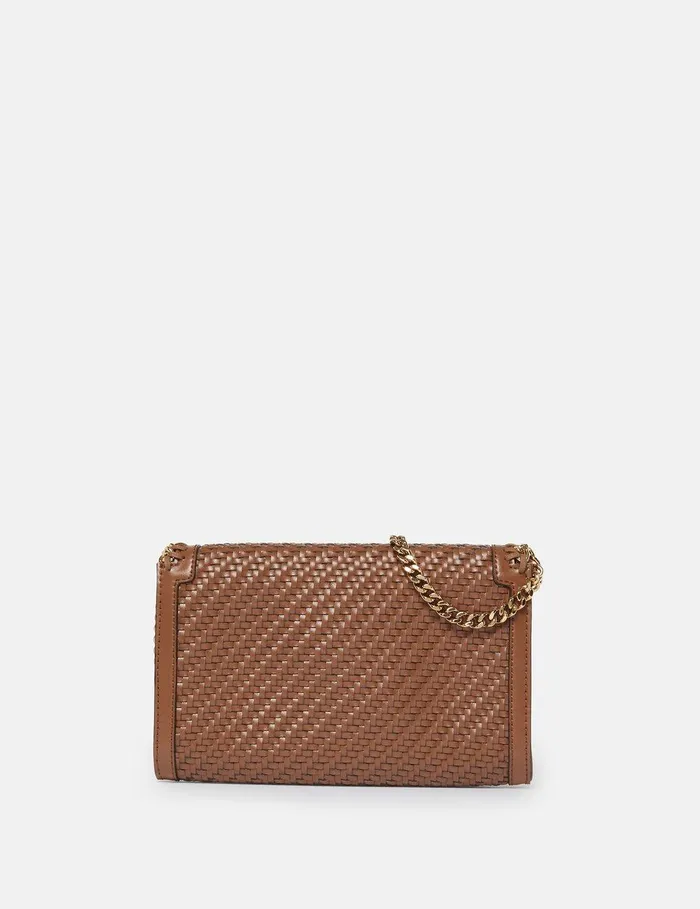 Stella McCartney Mini Bags And Clutches Women Falabella Woven Wallet Crossbody Bag Tan Brown Stella McCartney Mini Bags And Clutches Women Falabella Woven Wallet Crossbody Bag Tan Brown