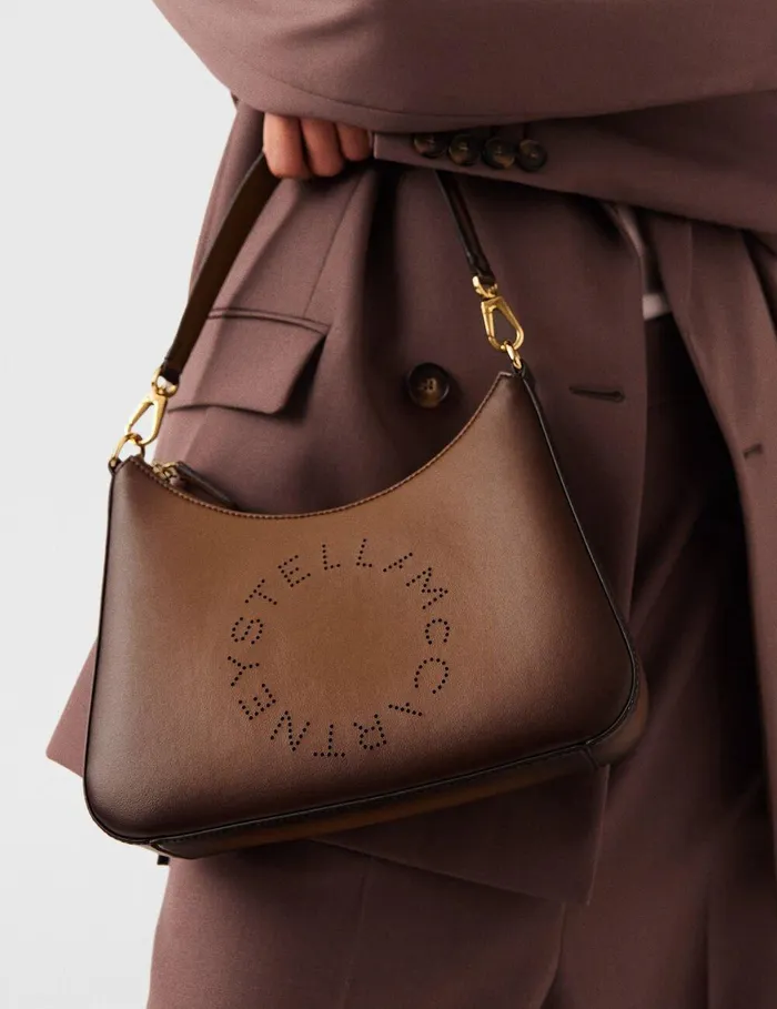 Stella McCartney Mini Bags And Clutches Women Logo Crossbody Shoulder Bag Aged Brown