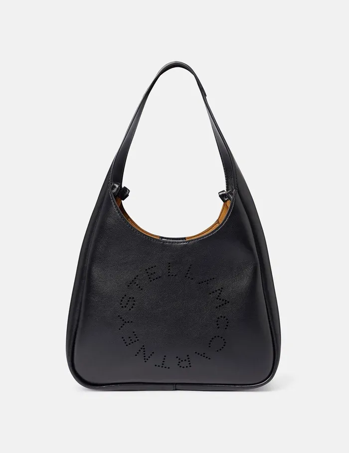 Stella McCartney Mini Bags And Clutches Women Logo Slouchy Hobo Tote Bag Pitch Black Stella McCartney Mini Bags And Clutches Women Logo Slouchy Hobo Tote Bag Pitch Black