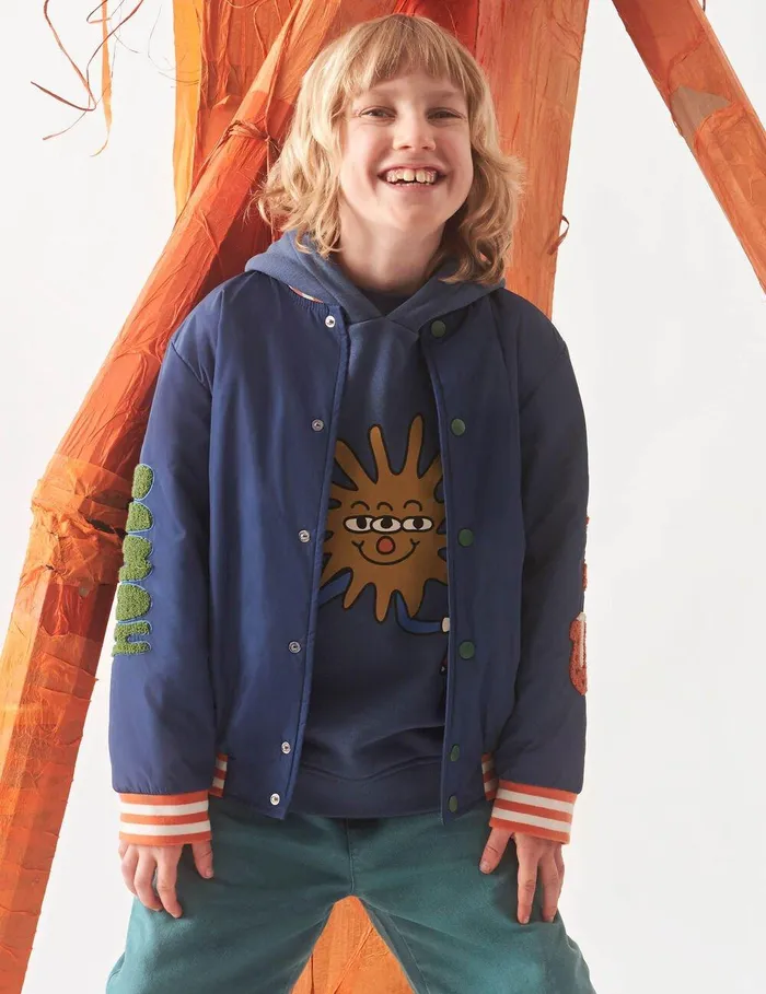 Stella McCartney Outerwear Kids Cosmic Cowboy Bomber Jacket Airforce Blue Stella McCartney Outerwear Kids Cosmic Cowboy Bomber Jacket Airforce Blue