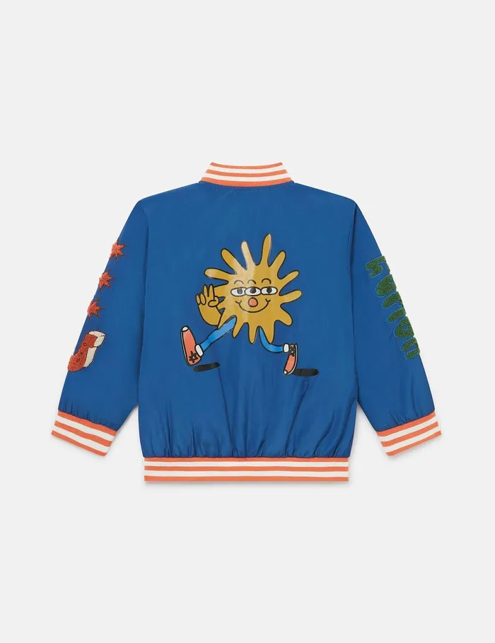 Stella McCartney Outerwear Kids Cosmic Cowboy Bomber Jacket Airforce Blue Stella McCartney Outerwear Kids Cosmic Cowboy Bomber Jacket Airforce Blue