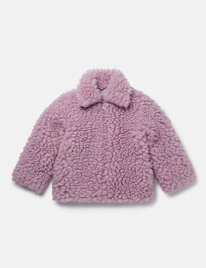 Stella McCartney Outerwear Kids Teddy Bear Coat Lavender