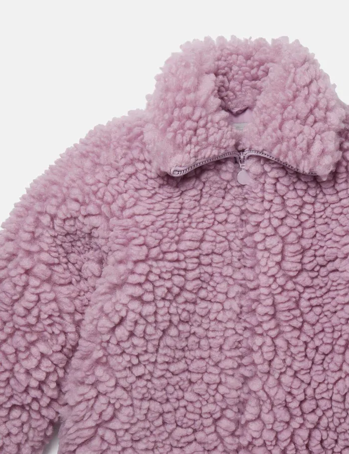 Stella McCartney Outerwear Kids Teddy Bear Coat Lavender Stella McCartney Outerwear Kids Teddy Bear Coat Lavender