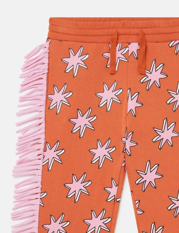 Stella McCartney Pants and Shorts Kids Bright Stars Fringe Sweatpants Multicolor Orange Stella McCartney Pants and Shorts Kids Bright Stars Fringe Sweatpants Multicolor Orange