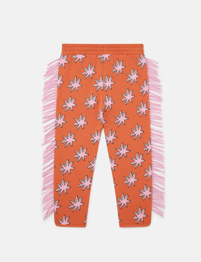 Stella McCartney Pants and Shorts Kids Bright Stars Fringe Sweatpants Multicolor Orange Stella McCartney Pants and Shorts Kids Bright Stars Fringe Sweatpants Multicolor Orange