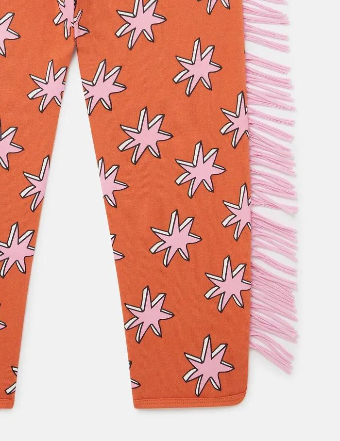 Stella McCartney Pants and Shorts Kids Bright Stars Fringe Sweatpants Multicolor Orange Stella McCartney Pants and Shorts Kids Bright Stars Fringe Sweatpants Multicolor Orange