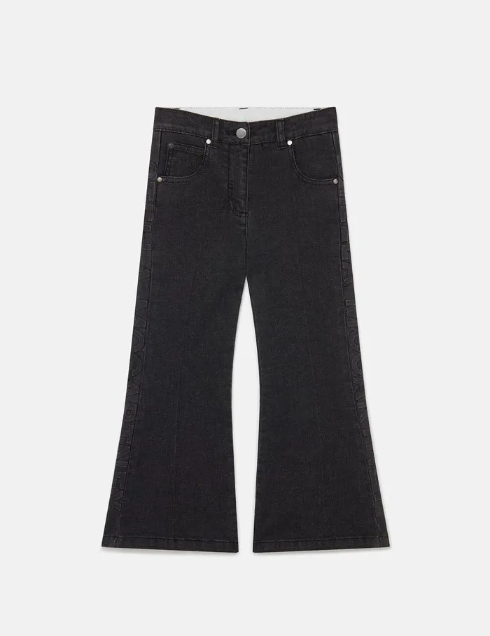 Stella McCartney Pants and Shorts Kids Flared Denim Jeans Black