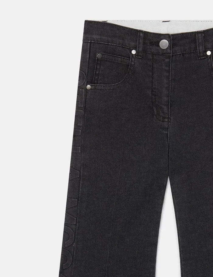Stella McCartney Pants and Shorts Kids Flared Denim Jeans Black Stella McCartney Pants and Shorts Kids Flared Denim Jeans Black