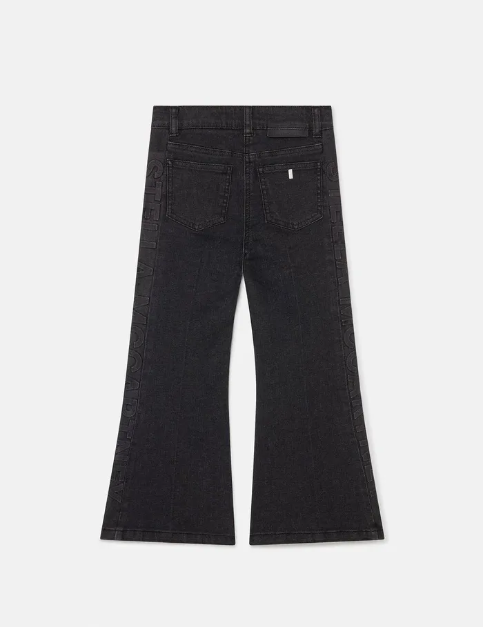 Stella McCartney Pants and Shorts Kids Flared Denim Jeans Black Stella McCartney Pants and Shorts Kids Flared Denim Jeans Black