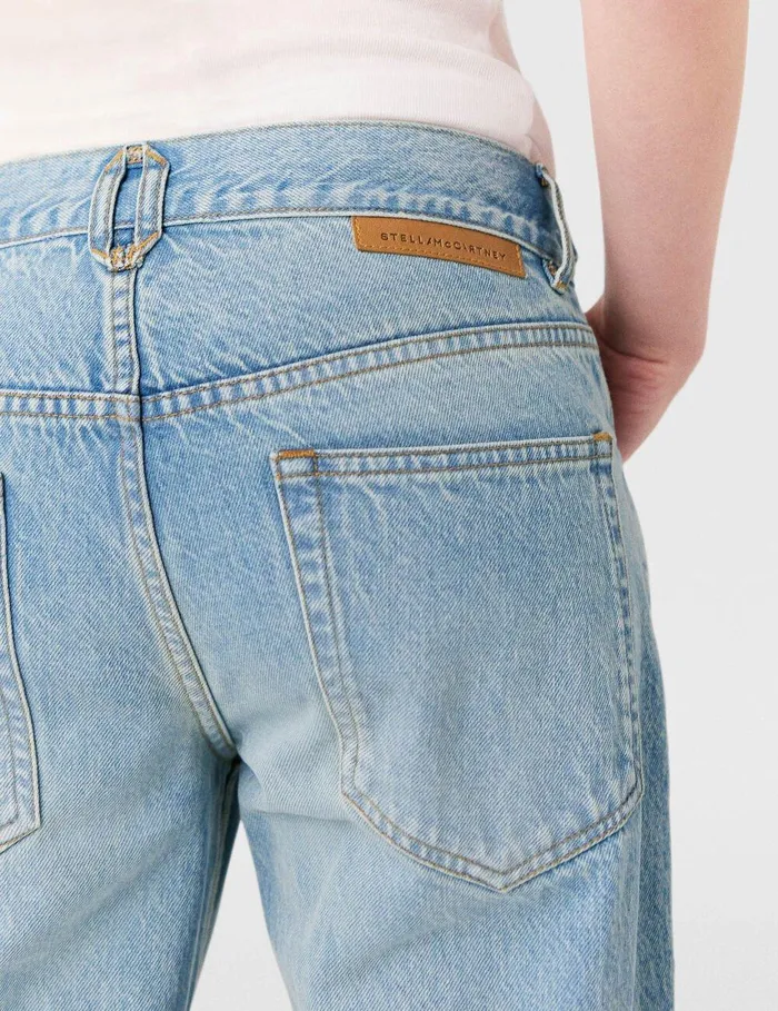 Stella McCartney Pants And Shorts Women ClaspEmbellished LowRise Flared Jeans Vintage Wash Blue Denim Stella McCartney Pants And Shorts Women ClaspEmbellished LowRise Flared Jeans Vintage Wash Blue Denim