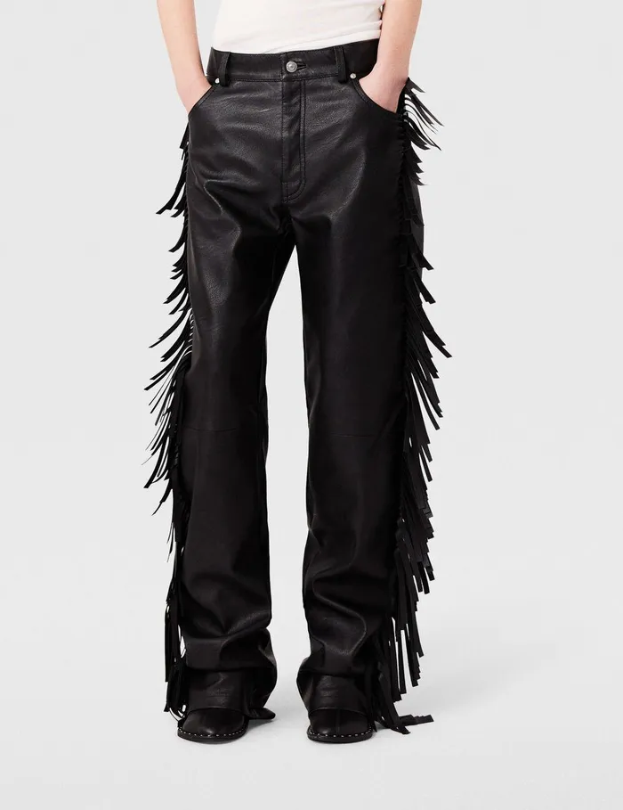 Stella McCartney Pants And Shorts Women Fringe Alter Mat Trousers Midnight Black Stella McCartney Pants And Shorts Women Fringe Alter Mat Trousers Midnight Black