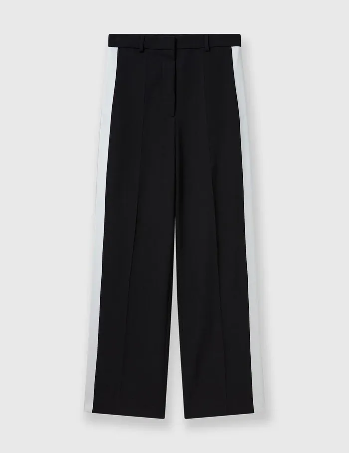 Stella McCartney Pants And Shorts Women LowRise Stripe StraightLeg Pants Black And White