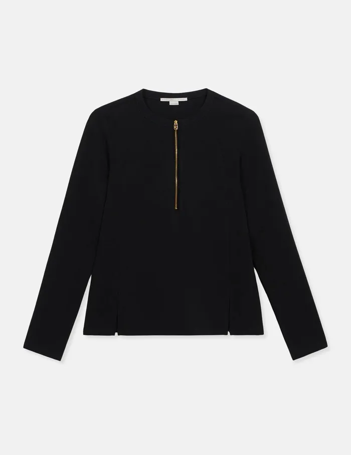 Stella McCartney Shirts And Tops Women Arlesa Double Split Hem Zip Blouse Black
