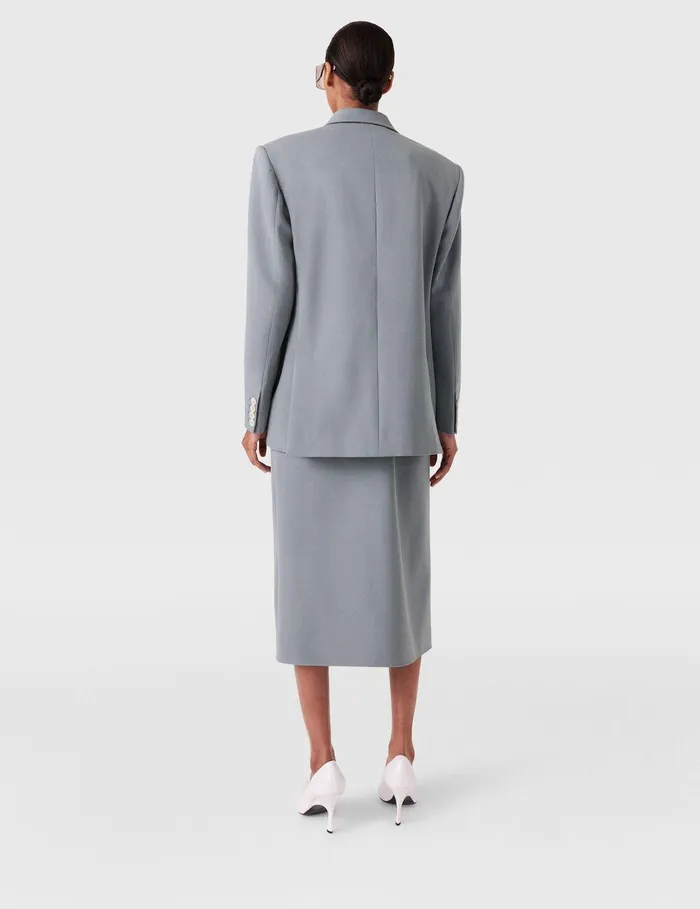 Stella McCartney Skirts Women Falabella Chain Wool Midi Skirt Mist Stella McCartney Skirts Women Falabella Chain Wool Midi Skirt Mist