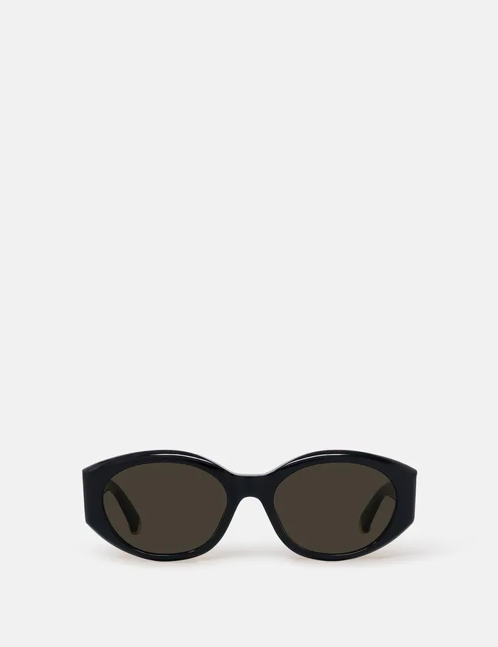 Stella McCartney Sunglasses Women Falabella Oval Sunglasses Glossy Black