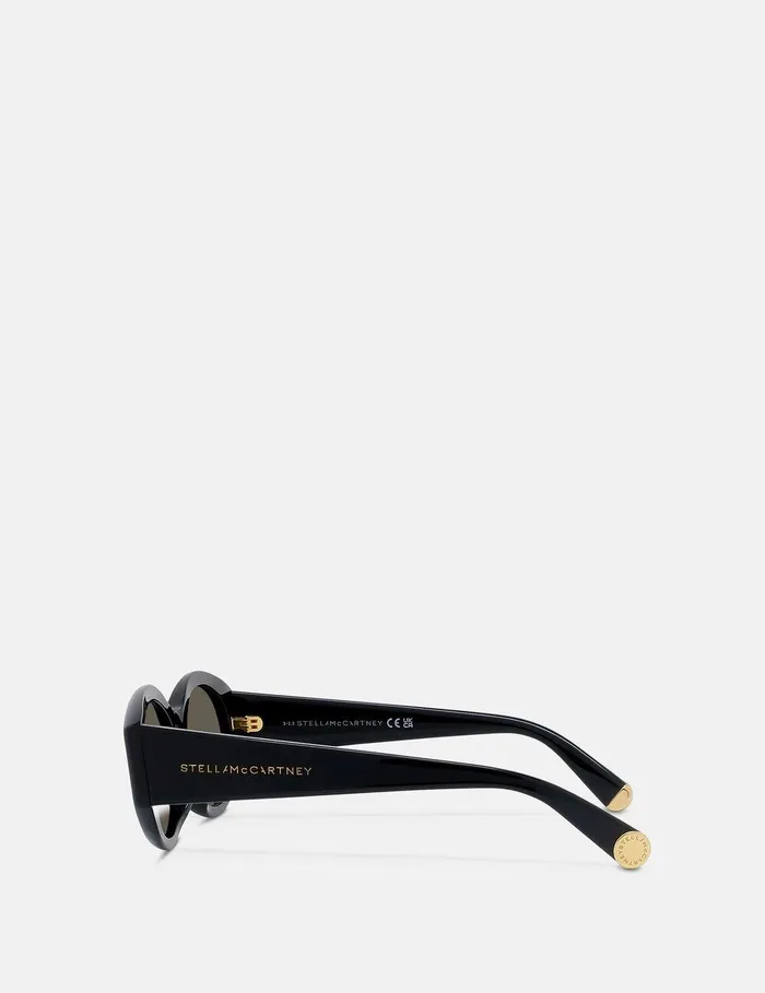 Stella McCartney Sunglasses Women Falabella Oval Sunglasses Glossy Black Stella McCartney Sunglasses Women Falabella Oval Sunglasses Glossy Black
