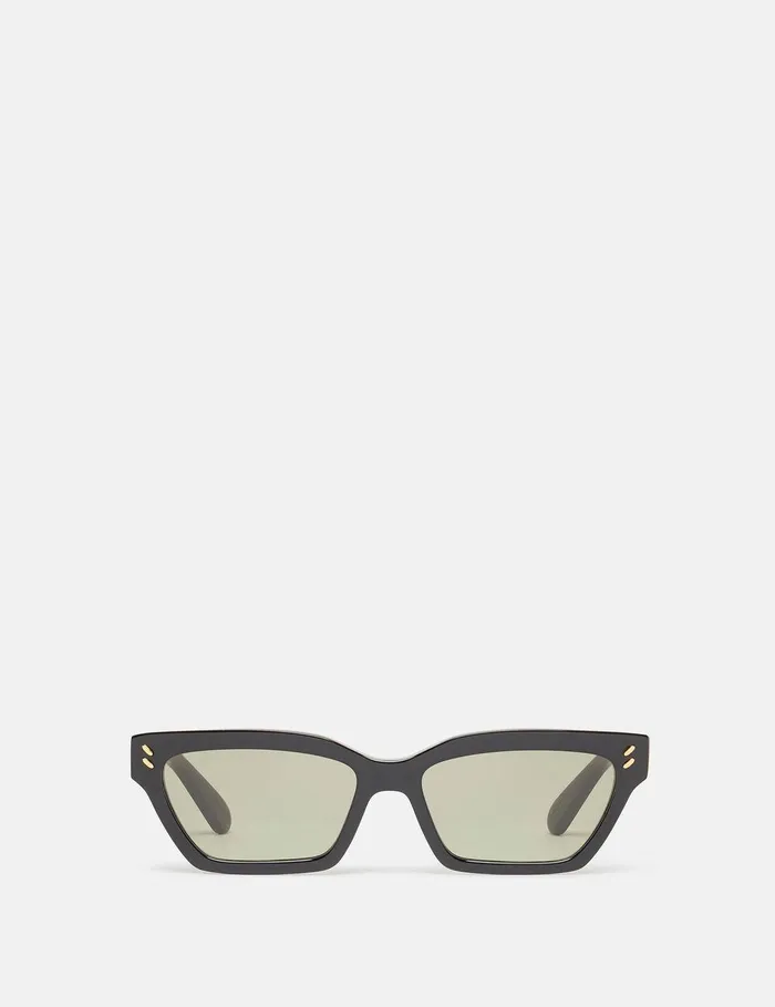 Stella McCartney Sunglasses Women Rectangular CatEye Sunglasses Shiny Black