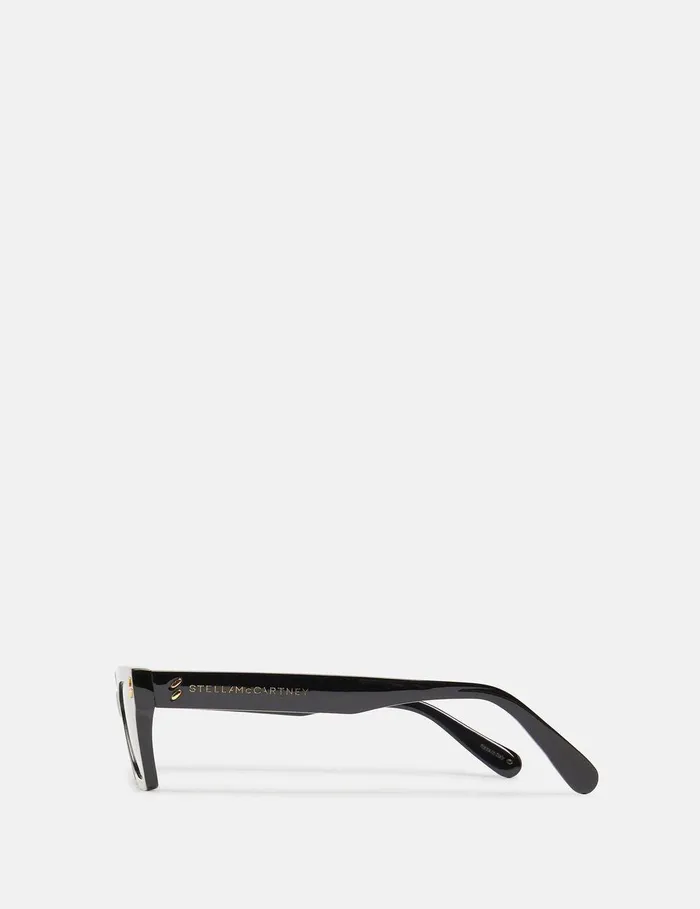 Stella McCartney Sunglasses Women Rectangular CatEye Sunglasses Shiny Black Stella McCartney Sunglasses Women Rectangular CatEye Sunglasses Shiny Black