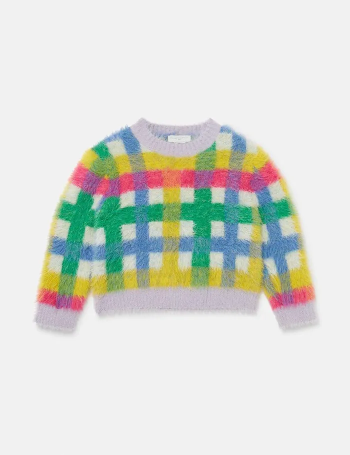 Stella McCartney Sweaters and Cardigans Kids Rainbow Check Knitted Cardigan Multicolour