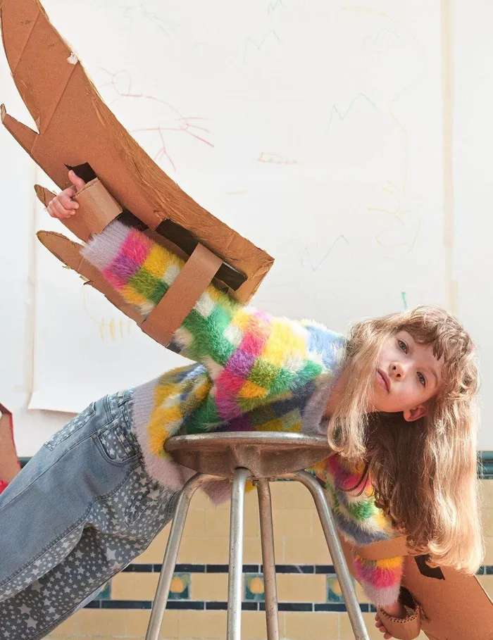 Stella McCartney Sweaters and Cardigans Kids Rainbow Check Knitted Cardigan Multicolour Stella McCartney Sweaters and Cardigans Kids Rainbow Check Knitted Cardigan Multicolour