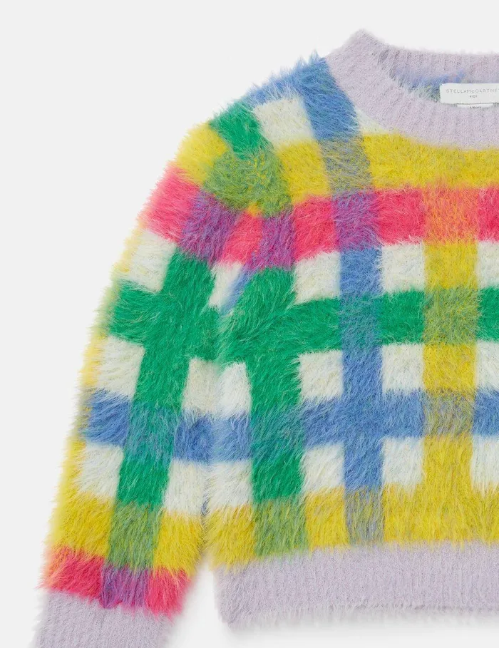 Stella McCartney Sweaters and Cardigans Kids Rainbow Check Knitted Cardigan Multicolour Stella McCartney Sweaters and Cardigans Kids Rainbow Check Knitted Cardigan Multicolour