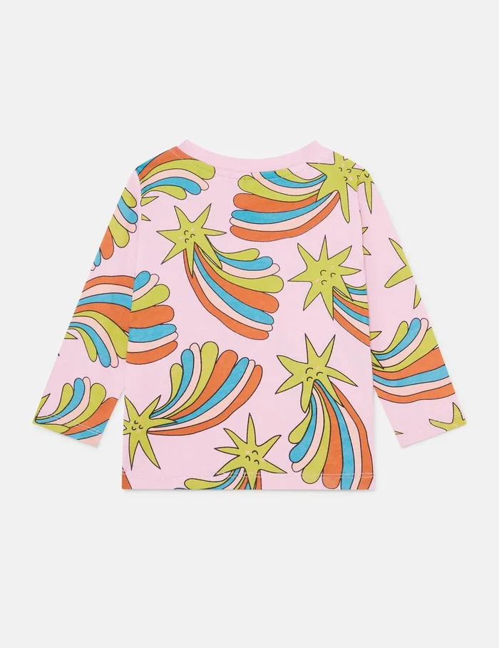 Stella McCartney Sweatshirt And TShirts Kids Shooting Stars LongSleeved TShirt Multicolor Pink