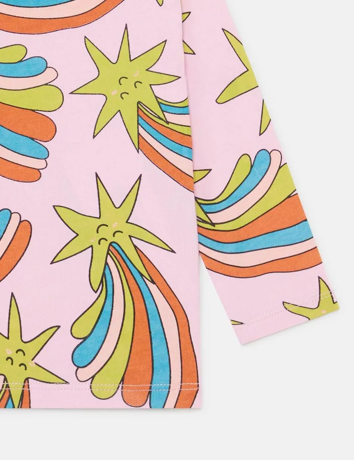 Stella McCartney Sweatshirt And TShirts Kids Shooting Stars LongSleeved TShirt Multicolor Pink