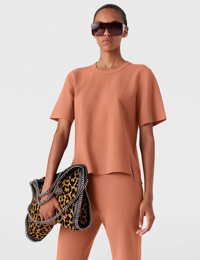Stella McCartney Sweatshirts And TShirts Women Boxy Short Sleeve Tshirt Blush Stella McCartney Sweatshirts And TShirts Women Boxy Short Sleeve Tshirt Blush