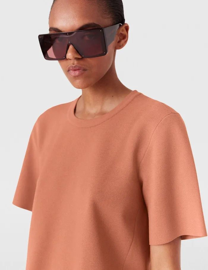 Stella McCartney Sweatshirts And TShirts Women Boxy Short Sleeve Tshirt Blush Stella McCartney Sweatshirts And TShirts Women Boxy Short Sleeve Tshirt Blush