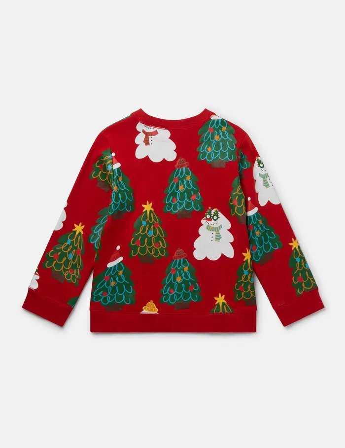 Stella McCartney TShirts And Sweatshirt Kids Christmas Tree Pattern Sweatshirt Red