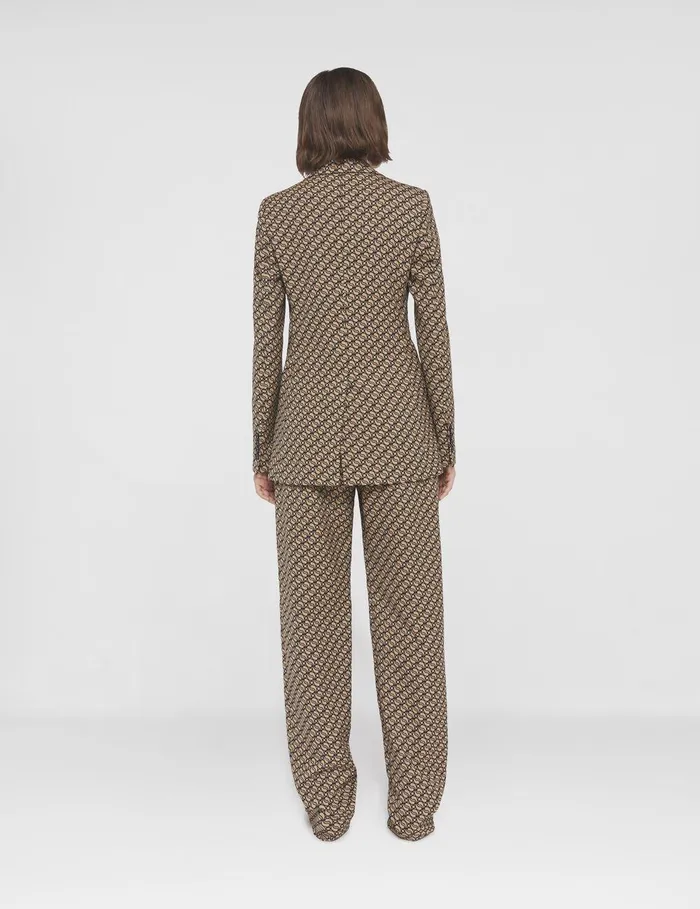 Stella McCartney Tailoring Women SWave Print SingleBreasted Blazer Raffia Beige