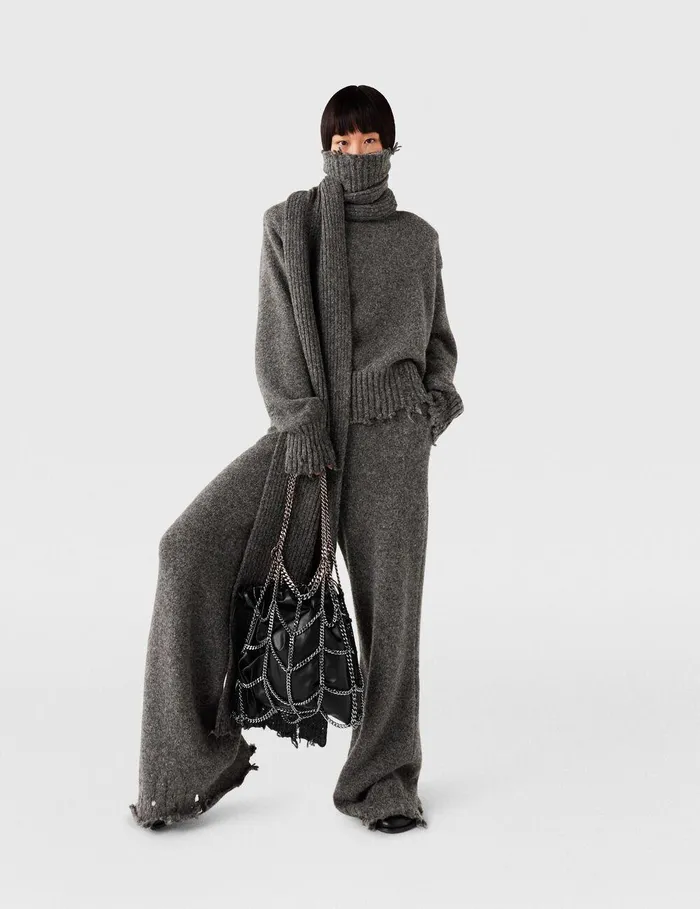 Stella McCartney TopHandle Bags Women Falabella Chain Cage Tote Bag Pitch Black Stella McCartney TopHandle Bags Women Falabella Chain Cage Tote Bag Pitch Black