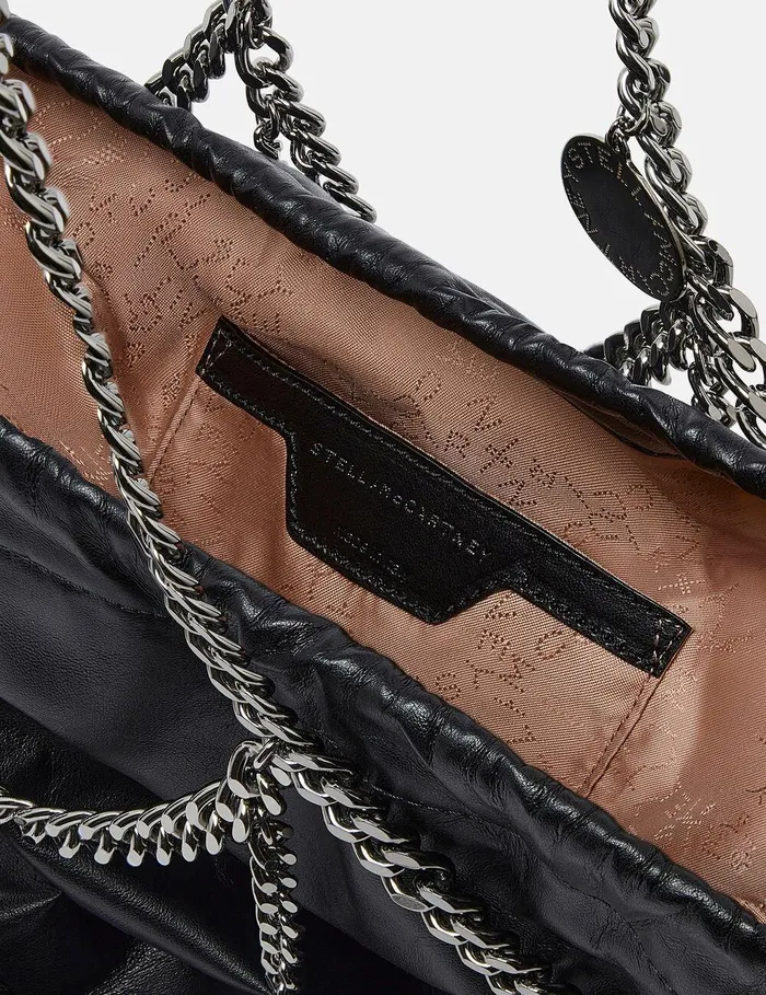 Stella McCartney TopHandle Bags Women Falabella Chain Cage Tote Bag Pitch Black Stella McCartney TopHandle Bags Women Falabella Chain Cage Tote Bag Pitch Black