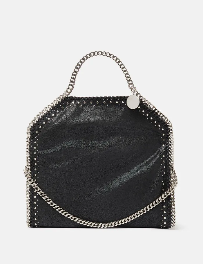 Stella McCartney TopHandle Bags Women Falabella FoldOver Tote Bag Pitch Black Stella McCartney TopHandle Bags Women Falabella FoldOver Tote Bag Pitch Black