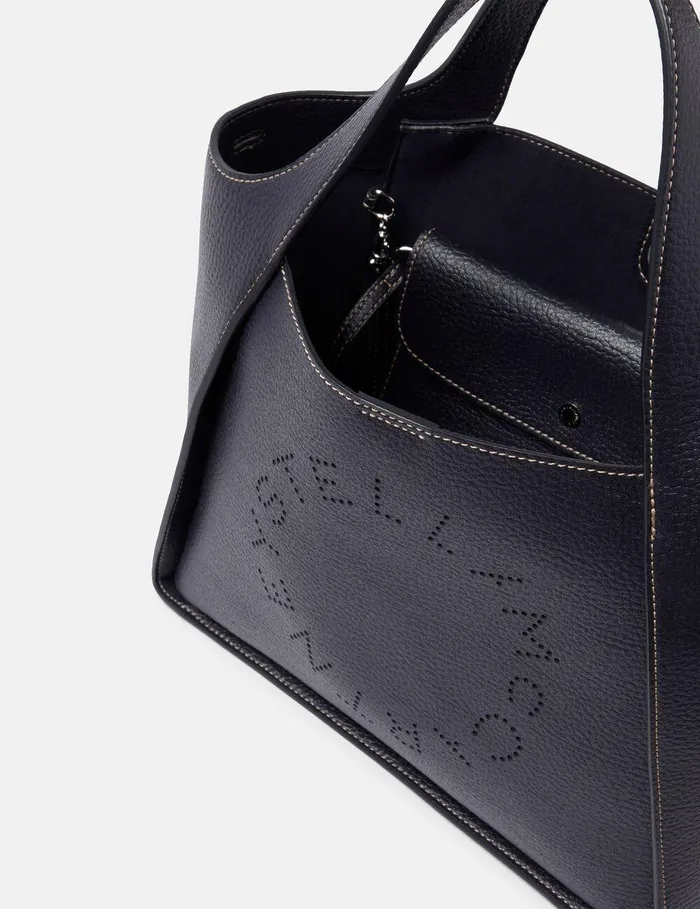 Stella McCartney TopHandle Bags Women Logo Grainy Alter Mat Crossbody Bag Indigo Moon