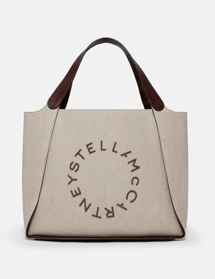 Stella McCartney TopHandle Bags Women Logo Large Tote Bag Birch White
