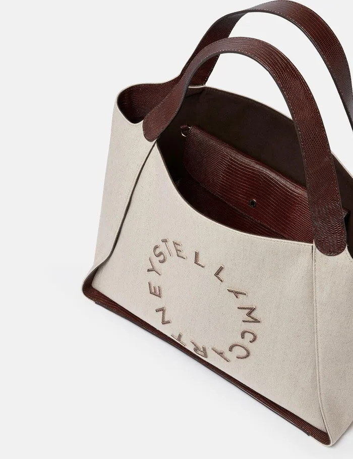 Stella McCartney TopHandle Bags Women Logo Large Tote Bag Birch White Stella McCartney TopHandle Bags Women Logo Large Tote Bag Birch White