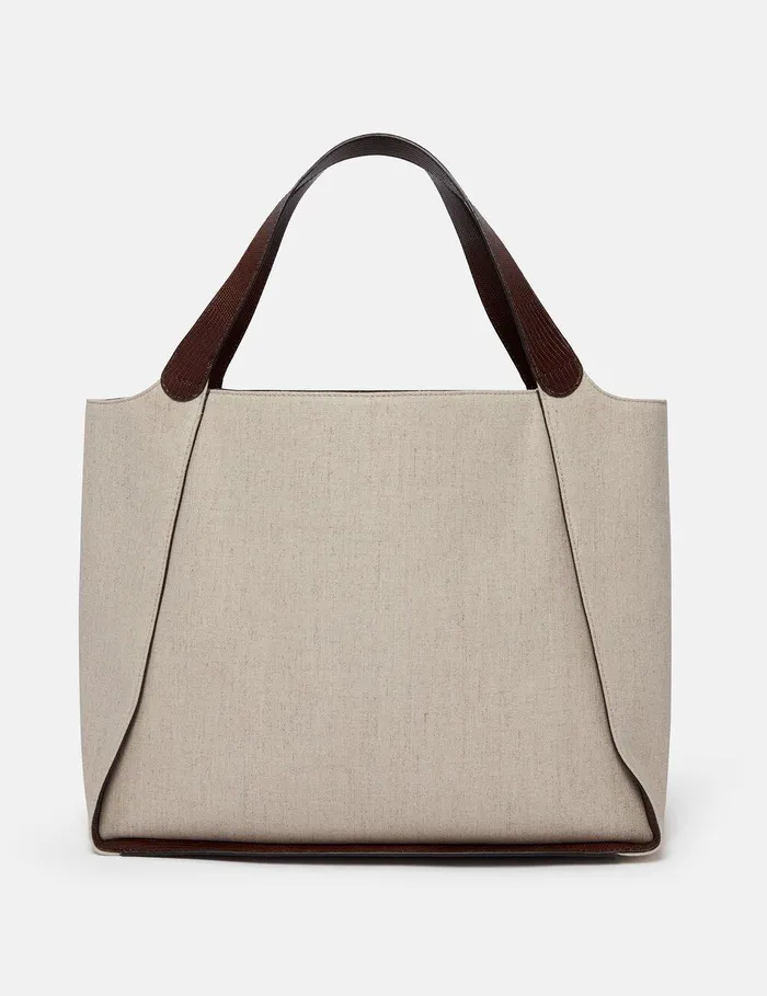 Stella McCartney TopHandle Bags Women Logo Large Tote Bag Birch White Stella McCartney TopHandle Bags Women Logo Large Tote Bag Birch White