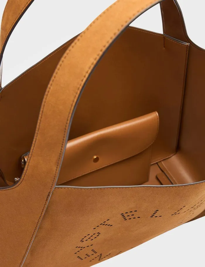 Stella McCartney TopHandle Bags Women Logo Large Tote Bag Brandy Stella McCartney TopHandle Bags Women Logo Large Tote Bag Brandy