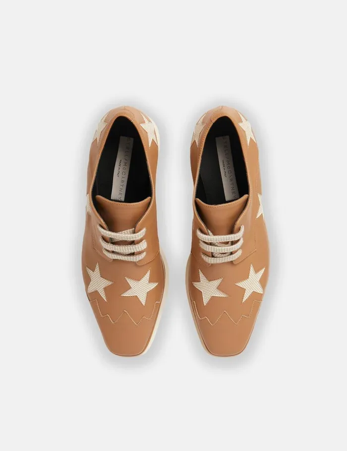 Stella McCartney Wedges Women Elyse Stars Platform Shoes Butterscotch Stella McCartney Wedges Women Elyse Stars Platform Shoes Butterscotch