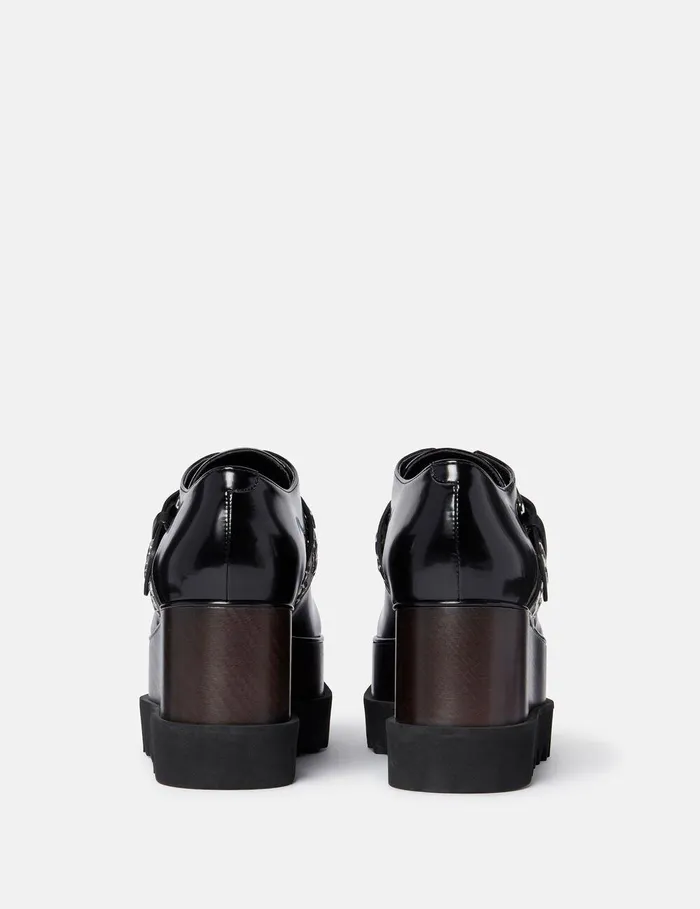 Stella McCartney Wedges Women Elyse Stud Band Platform Shoes Black Stella McCartney Wedges Women Elyse Stud Band Platform Shoes Black
