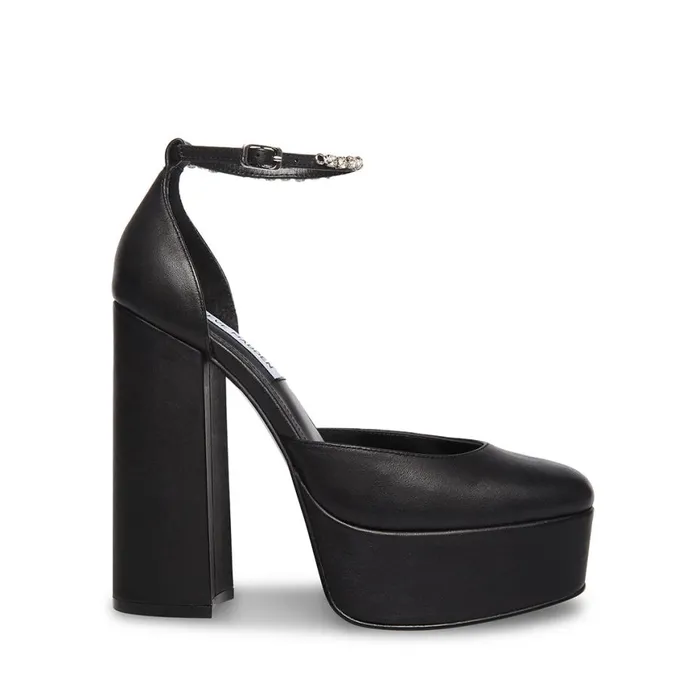 Steve Madden Bangle Black Leather Womens Platforms