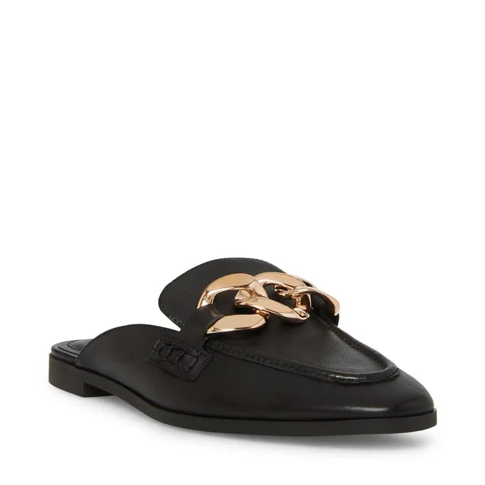 Steve Madden Cally Black Leather Womens Mules Steve Madden Cally Black Leather Womens Mules