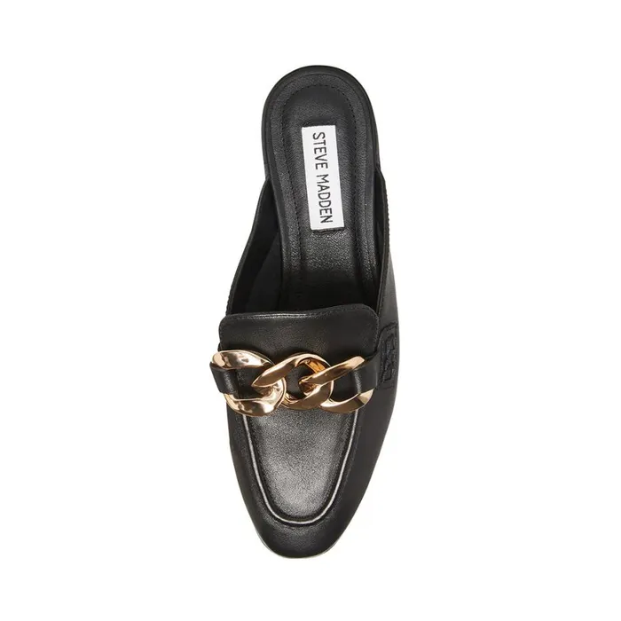 Steve Madden Cally Black Leather Womens Mules Steve Madden Cally Black Leather Womens Mules