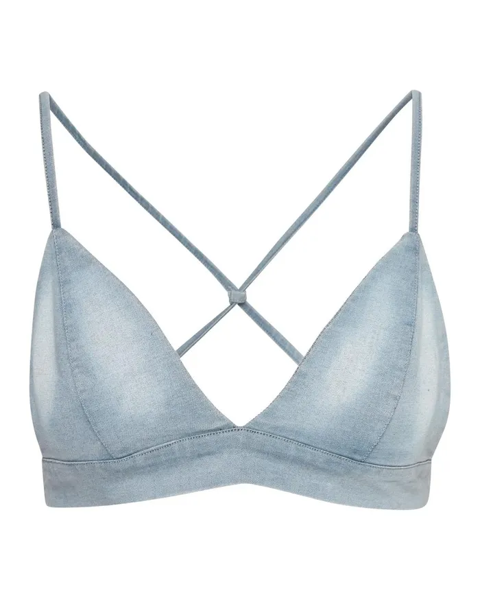 Steve Madden Denim Bralette Denim Fabric Womens Bralettes Steve Madden Denim Bralette Denim Fabric Womens Bralettes