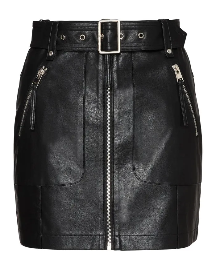 Steve Madden Faux Leather Moto Skirt Black Womens Bottoms Steve Madden Faux Leather Moto Skirt Black Womens Bottoms